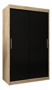 Šatníková skriňa 120 cm Toki (Dub sonoma + Čierna matná)
