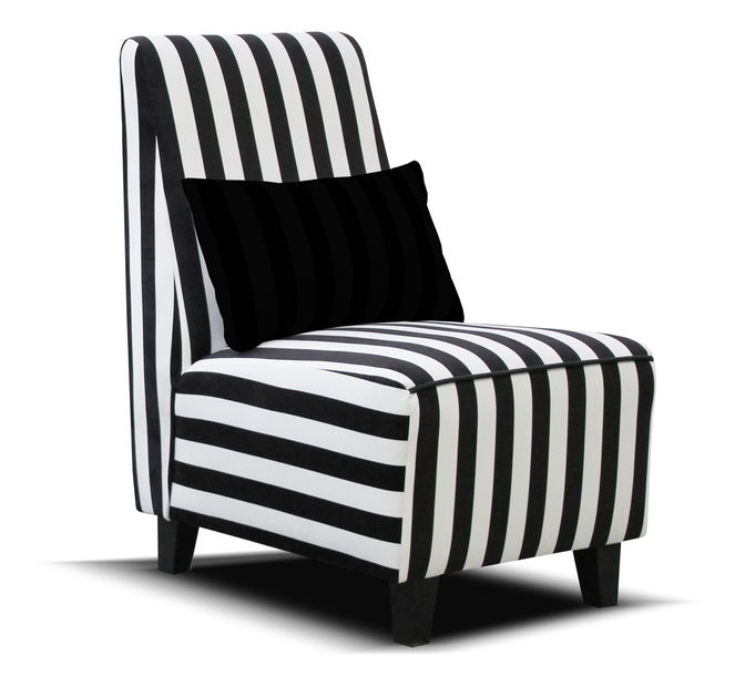 Kreslo Riva (čierna + biela) (drevené nohy)