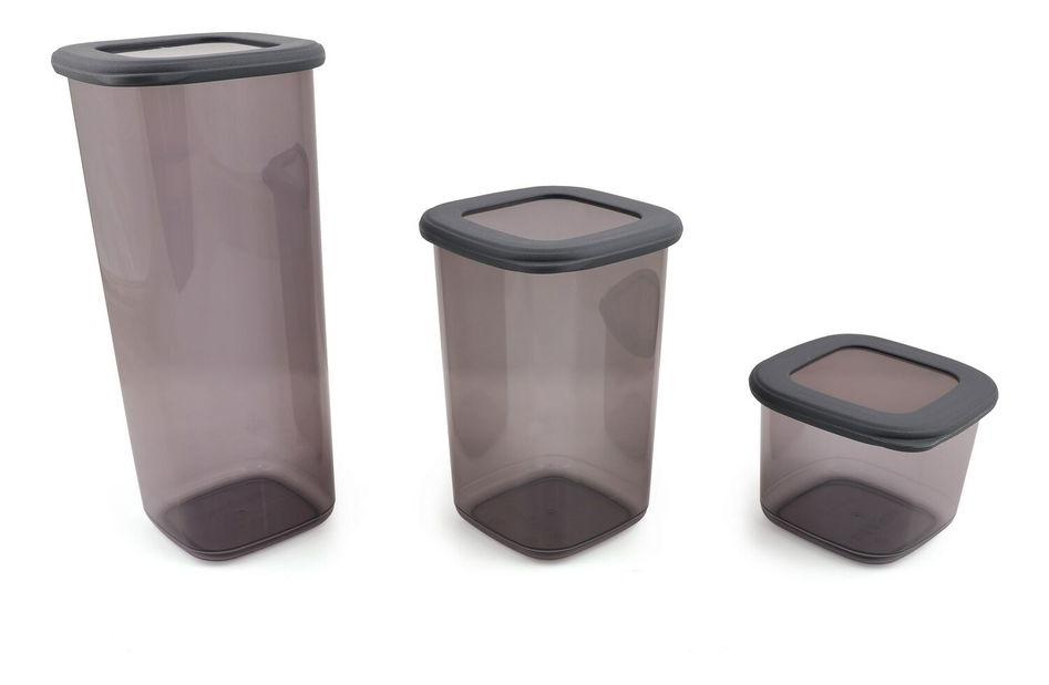 Sada úložných dóz na potraviny (12 ks.) Bombastic (antracitová)