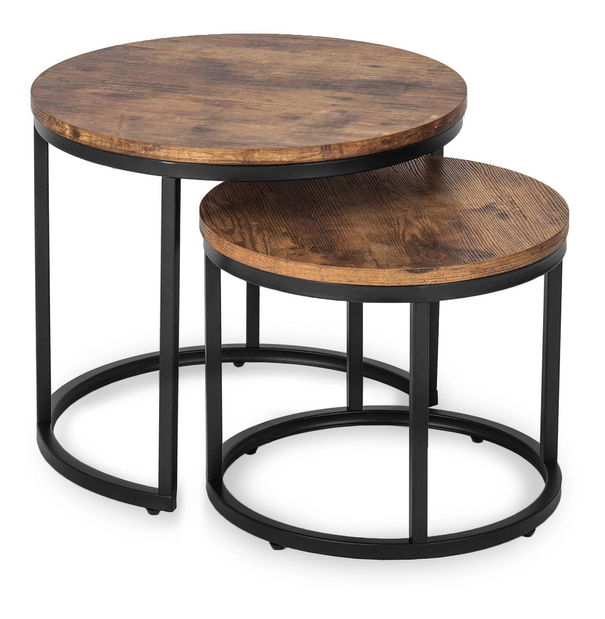 Set 2 măsuțe de cafea Firmadas (stejar rustic) 