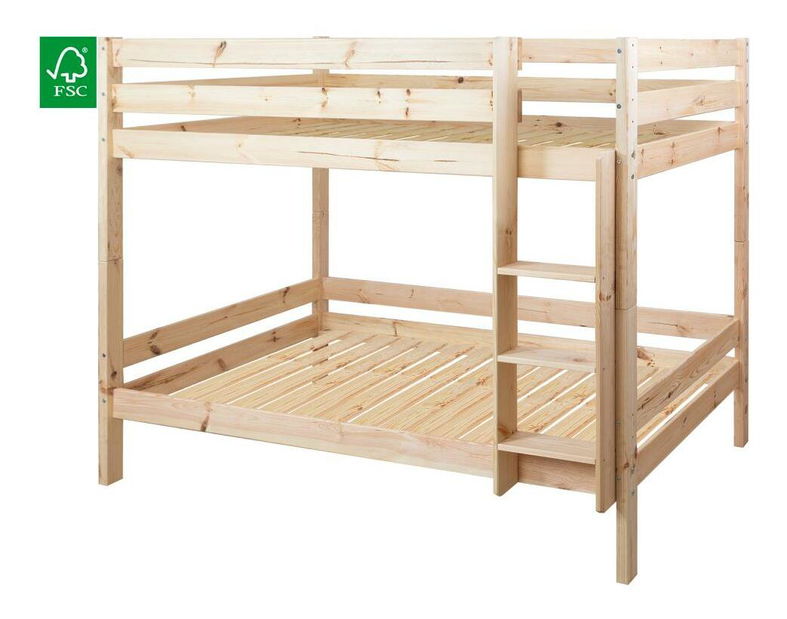 Pat etajat pentru copii 90 cm Braceaba (molid masiv) (cu somieră)