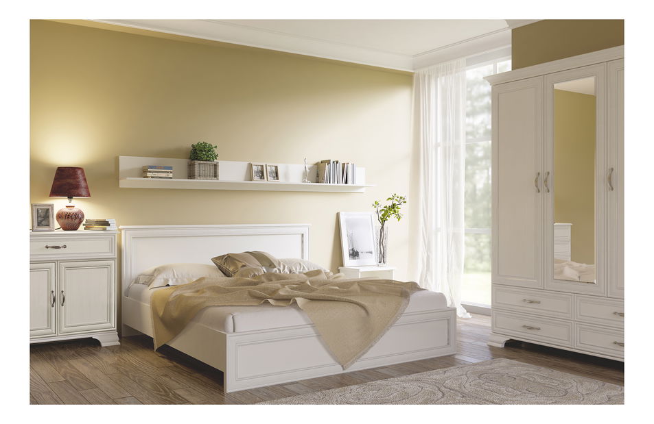 Bračni krevet 160 cm Terina (woodline krem) (s podnicom)