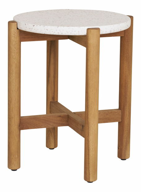 Príručný stolík Taleria 11 (prírodná + biela)