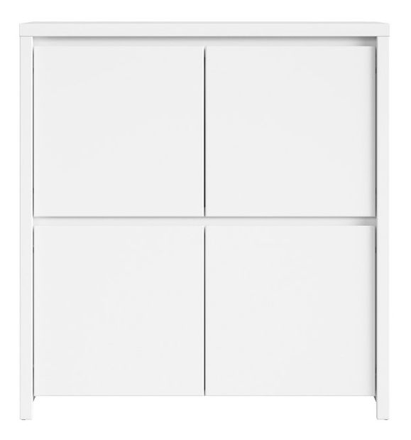 Skrinka BRW Kaspian KOM4D (biela + biela matná)