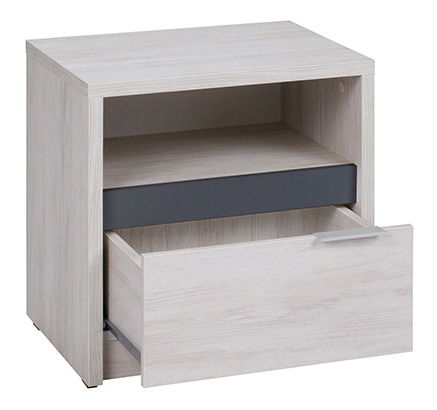 Noptieră Desayuno NS (Stejar alb + grafit lucios)