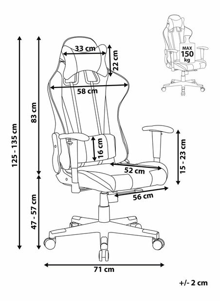 Scaun de birou Razor (albastru închis)