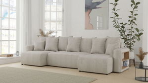 Rohová sedačka Solina U (mliečna)
