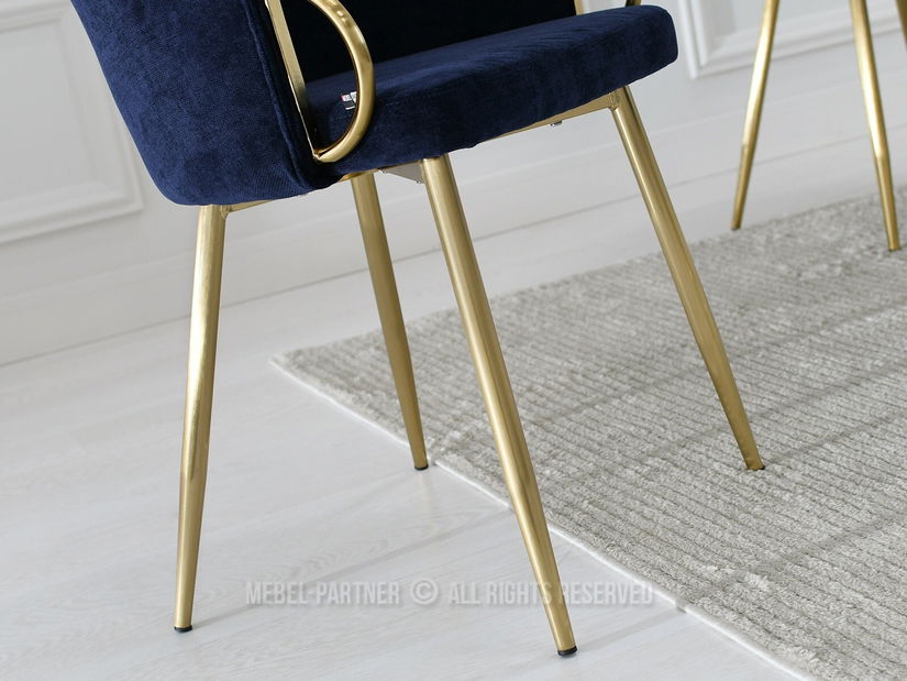 Scaun Carma K (albastru marin + auriu)