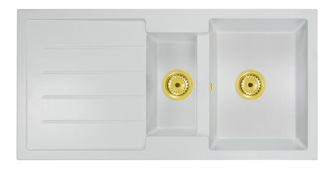 Kuchynský drez Yuxur (biela) (s 1 otvorom pre batériu) (L)