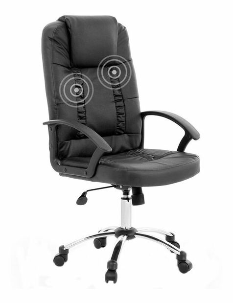 Fotoliu masaj REXO (piele artificială) (negru)