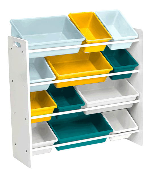 Organizér na hračky Malka (biela + modrá + žltá)