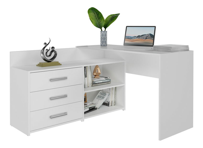 Masă PC de colț Debio 1 (alb)