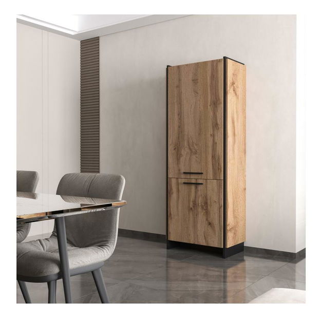 Polcos szekrény Adivinaba (wotan tölgy + fekete)