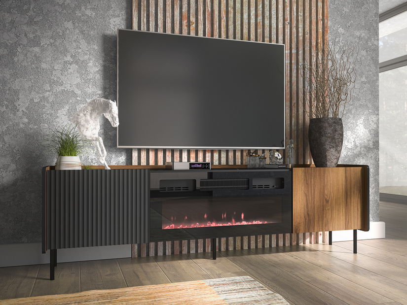 Masă TV Phelan P17 (Nuc warmia + Negru)