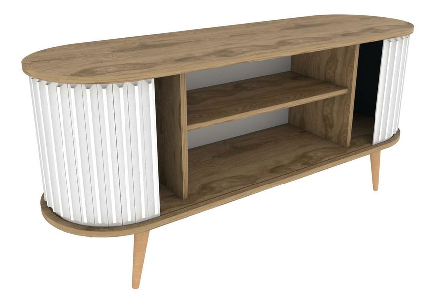 TV stolík/skrinka Stark 140 (dub + biela) 