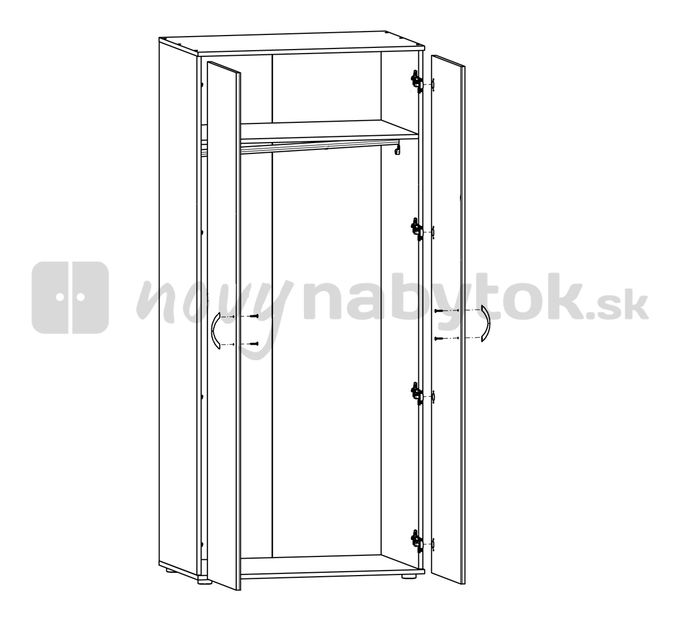 Šatníková skriňa BRW Atriss SZF2D