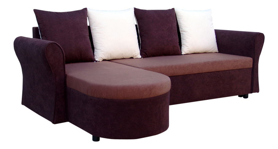 Colțar Darleen s opierkami Maro închis Maro (2 spații de depozitare, bonel) + perne