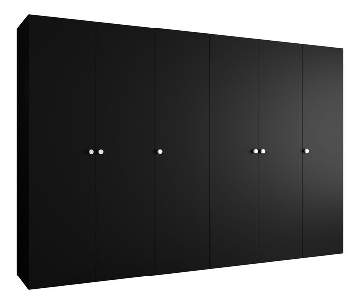 Dulap de haine 300 cm Parna 1 (Negru + Argintiu)