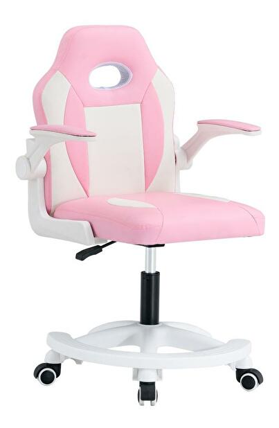Scaun rotativ pentru copii ODELIO (roz + alb)