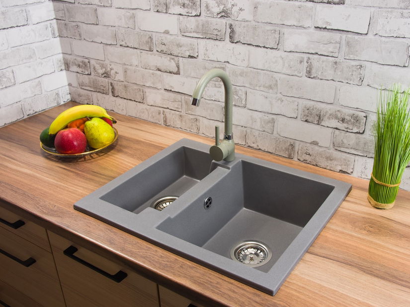 Kuchynský drez Yagma (sivá) (s 1 otvorom pre batériu) (P)