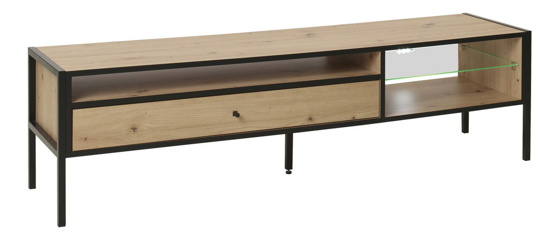 Masă TV/Dulap Luigi L6 (stejar artisan + Negru)