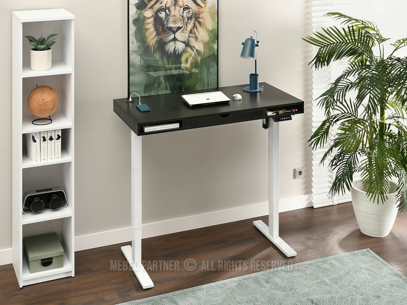 Masă PC Osto 120 (lemn negru + alb)