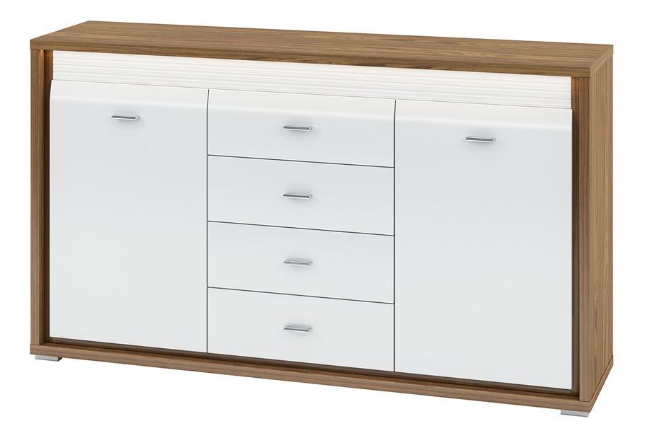 Komoda Sekura 04 (lesk biely)