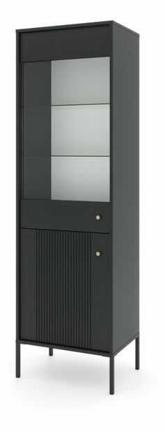 Vitrină Isae 40 (Negru + Auriu)