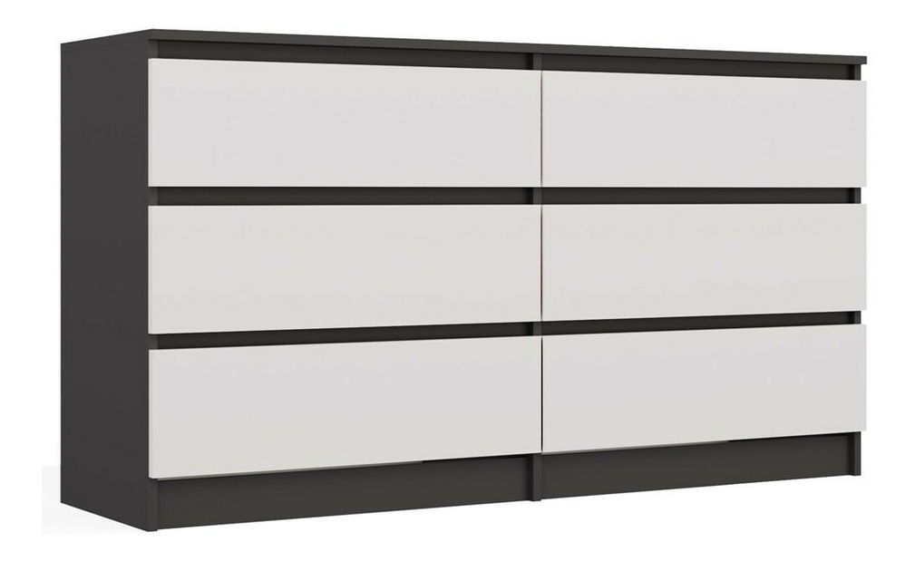 Comodă Musecalo 6 140 (antracit + alb)