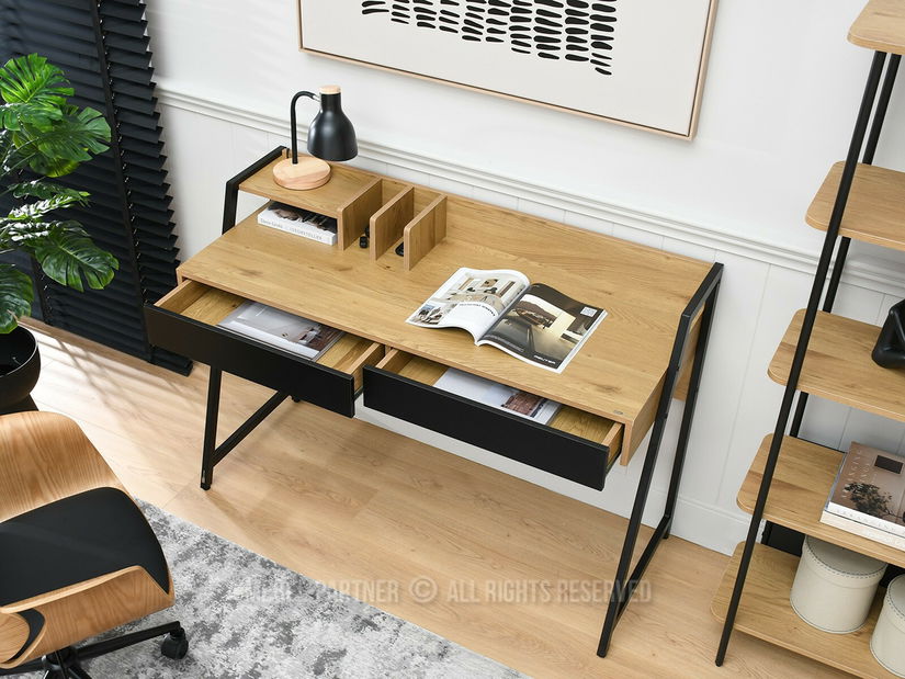 PC stol Rigielo (crni hrast + crna)