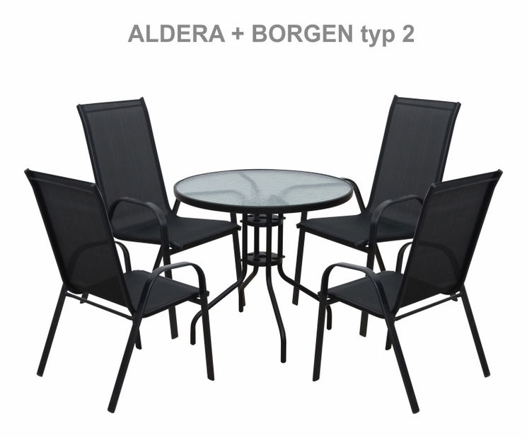 Scaun de grădină Morel (Negru) (4 buc.) *vânzare stoc