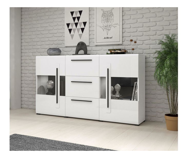 Vitrina Tashia Typ 28 (bijela + visoki bijeli sjaj)