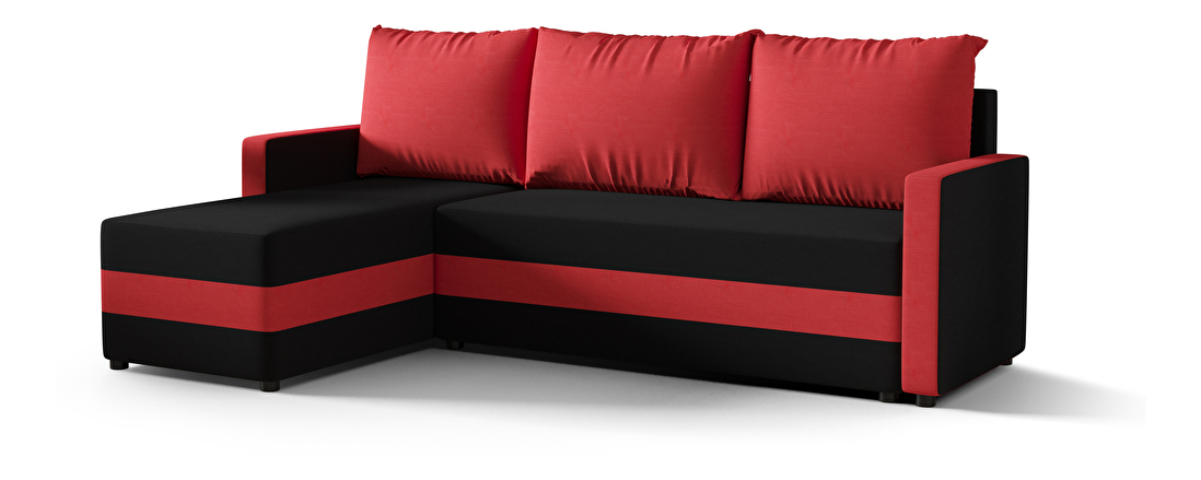 Sarok ülőgarnitúra Pure Bis (piros + fekete) (B)