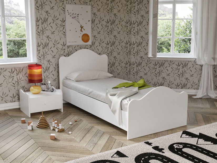Jednolôžková posteľ 80 cm Bikavi 1 (biela) (s roštom)