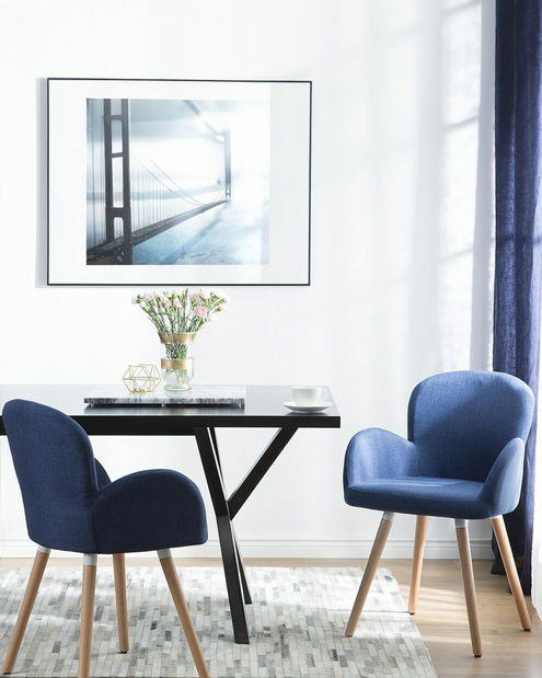 Set 2 buc. scaune pentru sufragerie Broville (albastru marin)