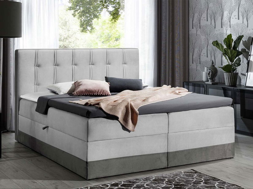 Bračni krevet 180 cm Ork (siva)