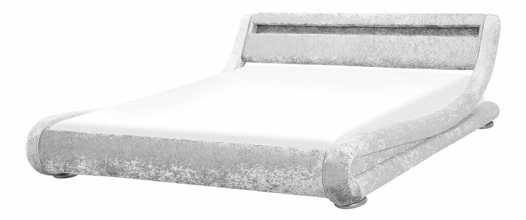 Manželská vodná posteľ 160 cm Anais (strieborná) (s roštom a matracom)
