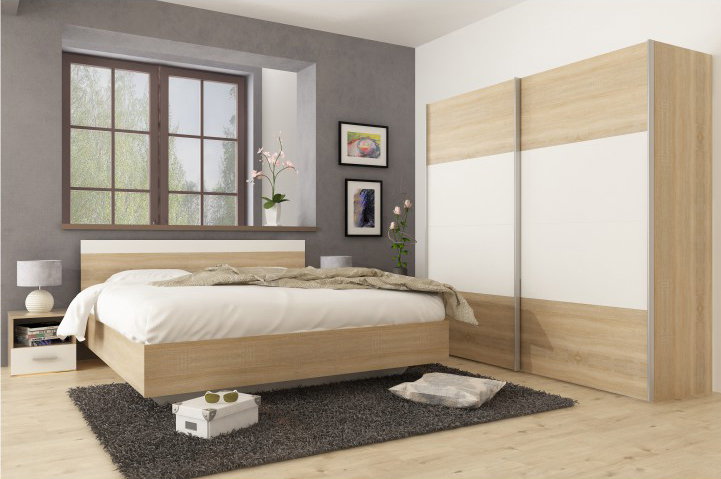 Spálňa Gabriela (dub sonoma + biela) *výpredaj