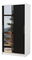 Ruhásszekrény Beral (fehér + fekete) (tükörrel)