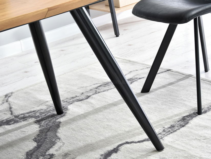 Masă de sufragerie Lisbon (stejar + negru)