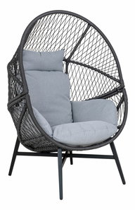 Scaun de grădină tip ou Rsiriaora (negru)