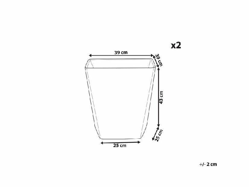 Set 2 saksije za cvijeće 43 cm Dedlos (bež)