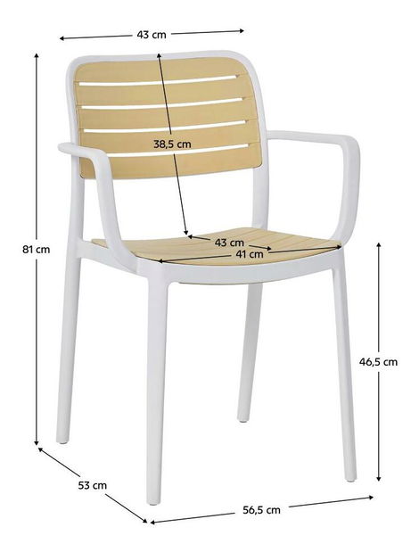 Vrtna stolica Kartos 2 (bijela + bež)