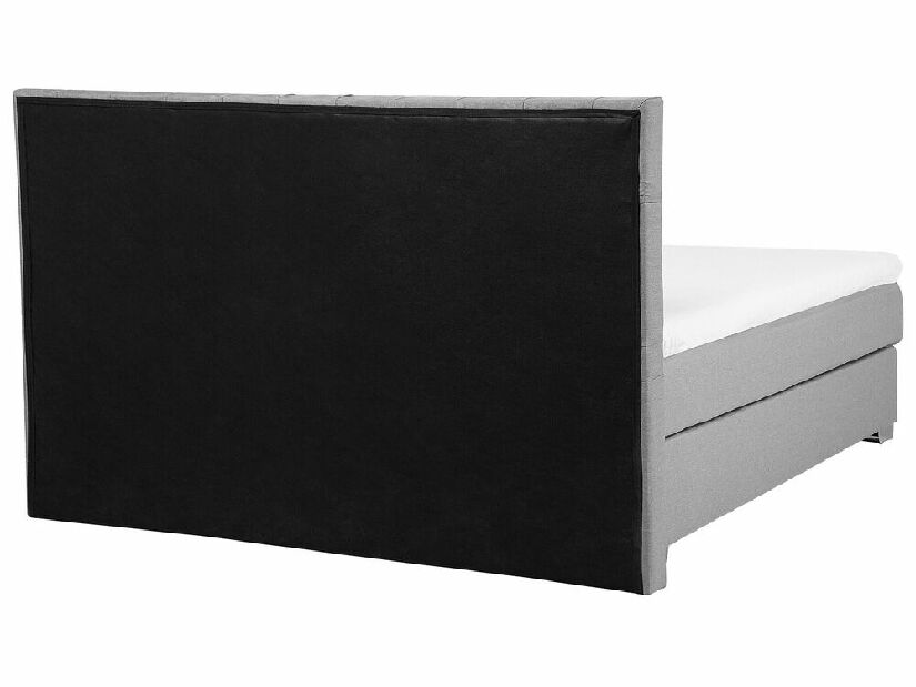 Manželská posteľ Boxspring 180 cm DUKE (s roštom a matracom) (sivá)