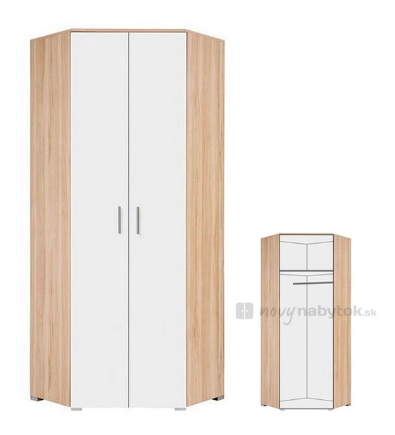 Rohová šatníková skriňa BRW Simply SZFN2D/20/8