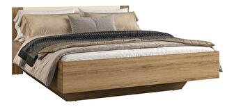Manželská posteľ- Verdeene 160 (dub divoký + béžová)