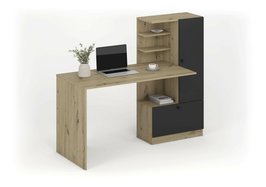 PC stolík Hogito (dub artisan + čierna)
