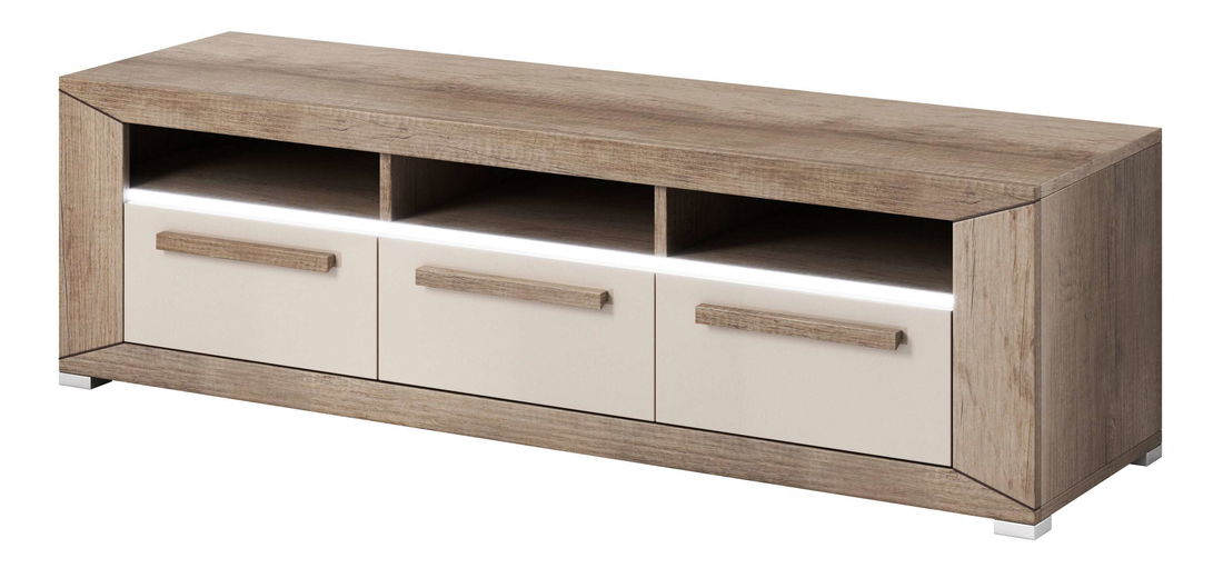 TV stolík/skrinka Laurie Typ 40 (dub canyon monument + lesk sivý pieskový)