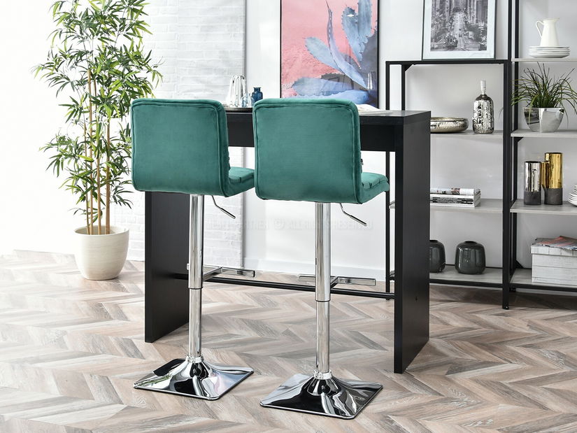 Stolička Hanoi (zelená + chrómová)