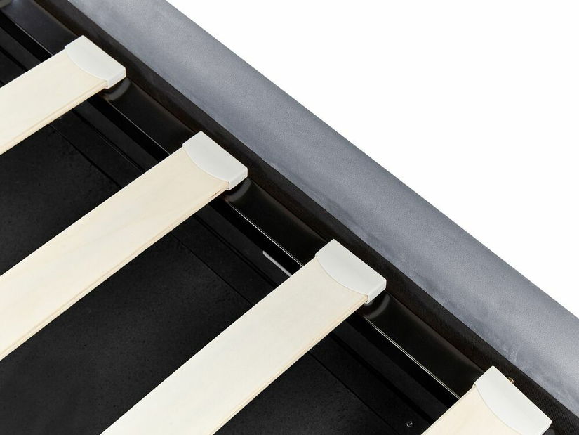 Jednostruki krevet 200 x 90 cm Metty (siva) (s podnicom) (s prostorom za odlaganje)